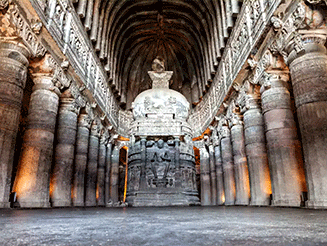 Ajanta caves is famoust tourist destination in maharashtra